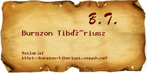 Burszon Tibériusz névjegykártya